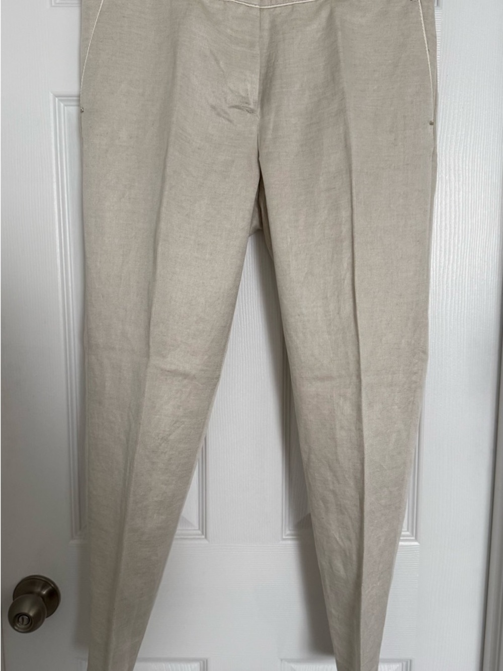 New H&M Women’s Linen Capri Pants Beige Size M